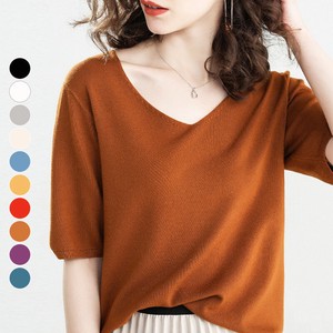 Sweater/Knitwear V-Neck Ladies' Short-Sleeve NEW