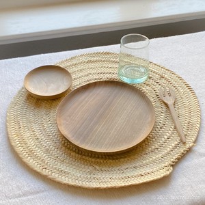 【予約販売】モロッコ・椰子の葉ランチョンマット・ランチマット　ラウンドシンプル//キッチン
