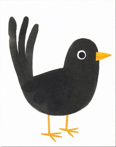 Greeting Card Bird black