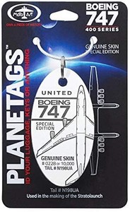 PLANETAGS B747 N198UA White ユナイテッド航空 プレインタグス 機体キーホルダー
