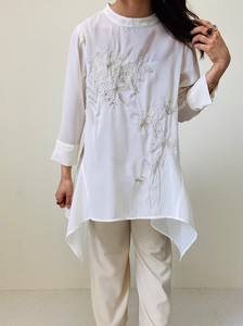 Flower Embroidery Flare Top