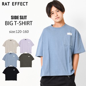 Kids' Short Sleeve T-shirt Slit T-Shirt Pocket Boy Short-Sleeve