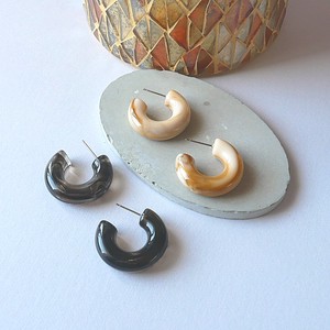 Acrylic Design Pierced Earring Design Pierced Earring Clear Black Marble Beige 2 9