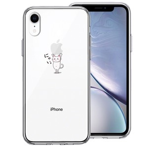 iPhoneXR 側面ソフト 背面ハード ハイブリッド クリア ケース 猫 ネコ にゃんこ Appleは重い？