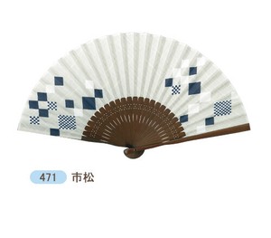 くずし涼文様　市松柄　男女兼用扇子