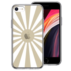 新型 iPhoneSE 第3 第2世代 側面ソフト 背面ハード ハイブリッド クリア ケース 旭日旗 太陽 日本
