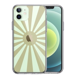 iPhone12mini 側面ソフト 背面ハード ハイブリッド クリア ケース 旭日旗 太陽 日本