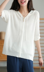 Button Shirt/Blouse Knitted Tops Summer Ladies' NEW