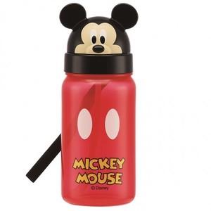 キャラクター型 ストロー式ボトル 350ml ミッキーマウス