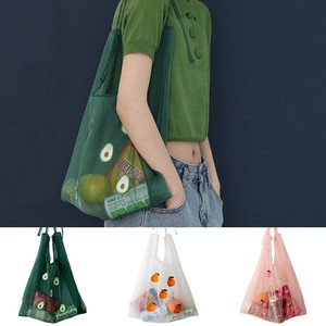 刺繍フルーツ 透明ソフトオーガンザ 糸布バッグ ハンドバッグ高品質エコショッピングバッグ