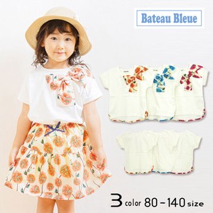 Kids' Short Sleeve T-shirt Ribbon Floral Pattern