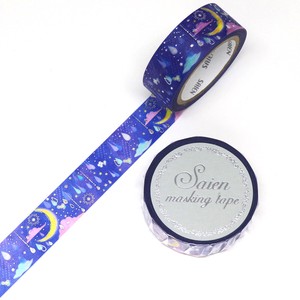 Washi Tape Moonlit Night Drops Masking Tape Silver Foil 15mm