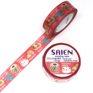 Masking tape French local confectionery Rouge  TR0146 15mm×10m