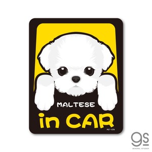 ペットステッカー MALTESE in CAR マルチーズ ドッグインカー 車 ペット 愛犬 DOG 全25犬種 PET079
