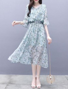 22 One Piece Dress Ladies Long One Piece Dress Short Sleeve One Piece Import Japanese Products At Wholesale Prices Super Delivery
