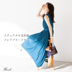 Casual Dress Random Pleats Satin Spring/Summer A-Line Sleeveless One-piece Dress