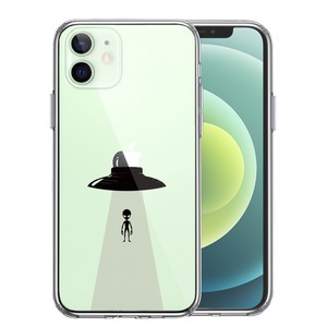 iPhone12mini 側面ソフト 背面ハード ハイブリッド クリア ケース UFO 帰艦