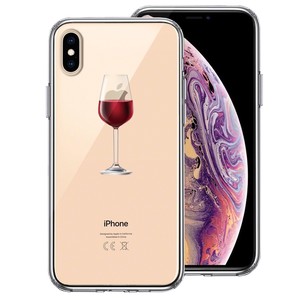 iPhoneX iPhoneXS 側面ソフト 背面ハード ハイブリッド クリア ケース 赤ワイン