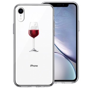 iPhoneXR 側面ソフト 背面ハード ハイブリッド クリア ケース 赤ワイン