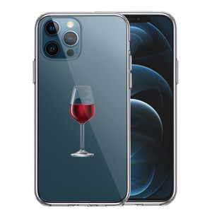 iPhone12/12pro 側面ソフト 背面ハード ハイブリッド クリア ケース 赤ワイン