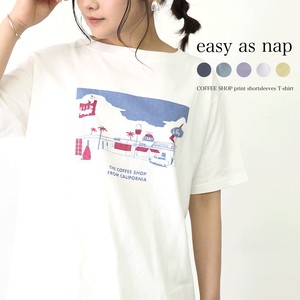 【easy as nap】COFFEE SHOP プリント 半袖Tシャツ