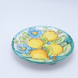 【イタリア製】手焼き手描きセラミック　　飾り皿