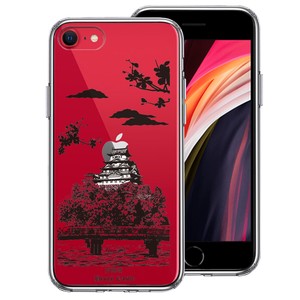 新型 iPhoneSE 第3 第2世代 側面ソフト 背面ハード ハイブリッド クリア ケース 姫路城