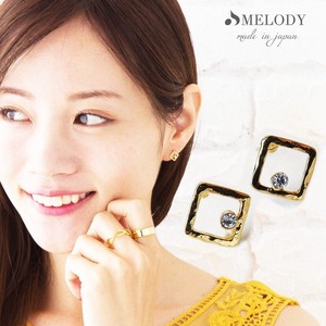 Pierced Earrings Gold Post Nickel-Free Jewelry Made in Japan