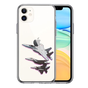 iPhone11 側面ソフト 背面ハード ハイブリッド クリア ケース 戦闘機 F-15J 編隊飛行 ブレイク