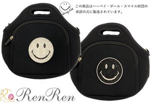 スマイルネオプレーンショルダー付きバッグM　デコ雑貨　キラキラ雑貨　日本製　手作り　デコパーツ　鞄
