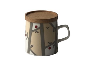 Pattern Forest Mug Wooden lid attached