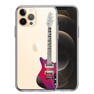 iPhone12/12pro 側面ソフト 背面ハード ハイブリッド クリア ケース エレキギター