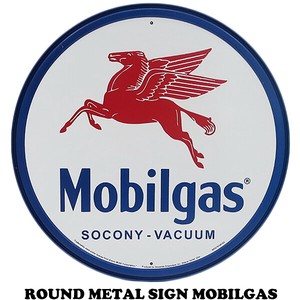 ラウンドメタルサイン MOBILGAS