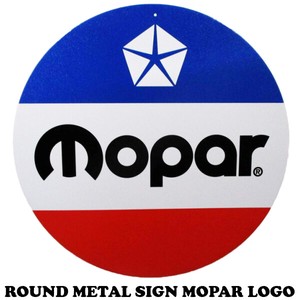 ラウンドメタルサイン MOPAR LOGO