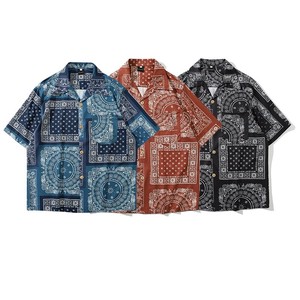 Button Shirt Patterned All Over Men's