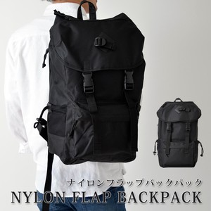 Backpack Flap Ladies Men's Large capacity Commuting Going To School Nylon Black Business