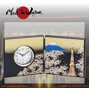 Japanese traditional craft / TOKYO TOWER Folding screen clock (S)
