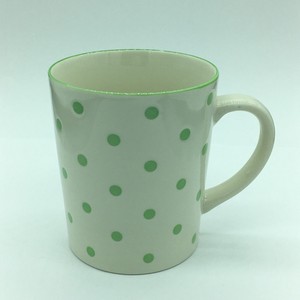 軽量水玉 マグカップ グリーン 日本製・美濃焼