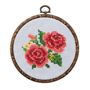 COSMO Coloring-Book Like Cross Stitch Rose