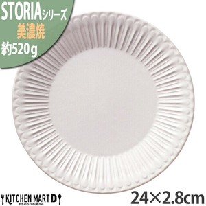 ストーリア リストーン 24×2.8cm 丸皿 プレート ラスティックホワイト 約520g