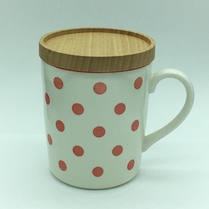 Light-Weight Dot Mug Wooden lid attached
