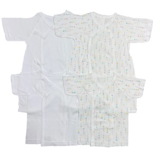 Made in Japan Newborn Underwear 4-unit Set Snap Milling Repeating Pattern Underwear Set