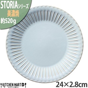 ストーリア リストーン 24×2.8cm 丸皿 プレート シャビーブルー 約520g