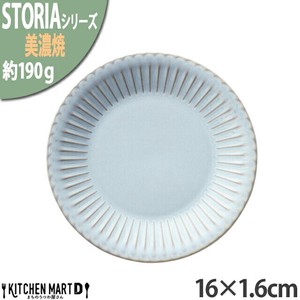 ストーリア リストーン 16×1.6cm 丸皿 プレート シャビーブルー 約190g