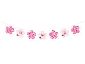 【日本製】桜花バナー（小）　春飾り【店舗装飾】