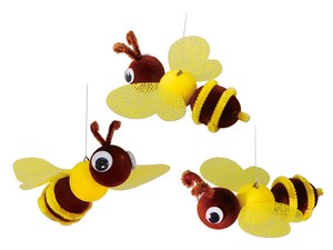 【日本製】15cmミツバチ　3個セット　春飾り【店舗装飾】