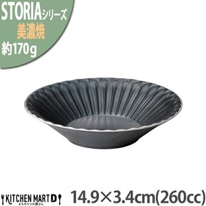 Donburi Bowl black Fruits Crystal 260cc 14.9 x 3.4cm