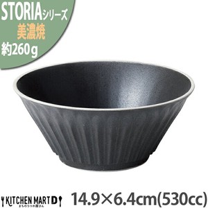 Donburi Bowl black Crystal 530cc 14.9 x 6.4cm