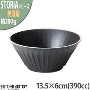 Donburi Bowl black Crystal 390cc 13.5 x 6cm