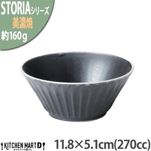 Donburi Bowl black Crystal 270cc 11.8 x 5.1cm